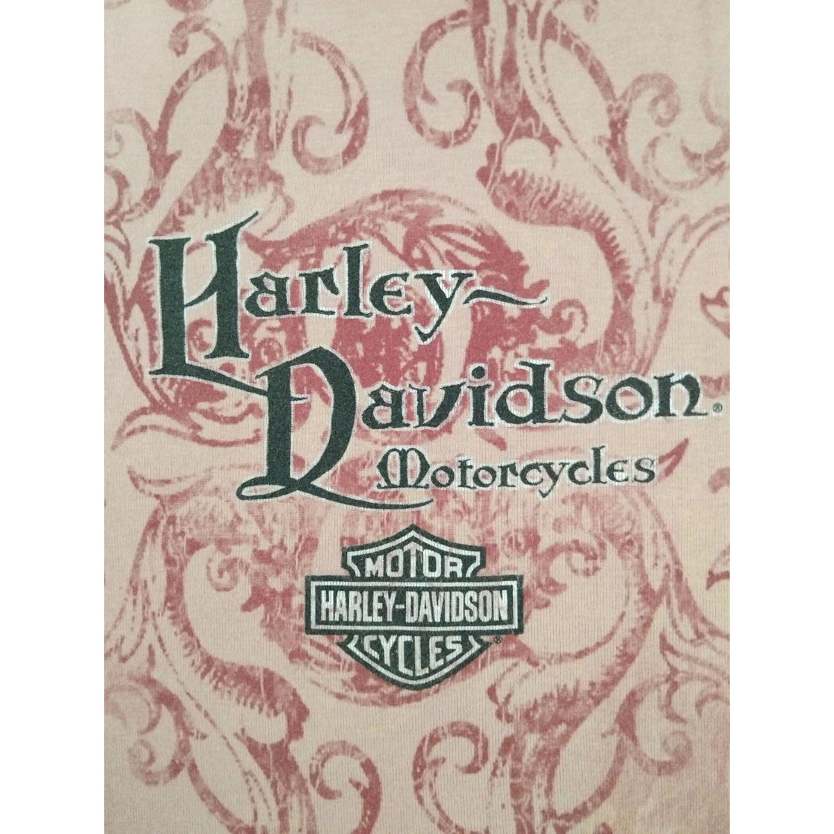 Vintage Harley Davidson Y2K Airbrush Tattoo Style Baseball Pink M Made USA