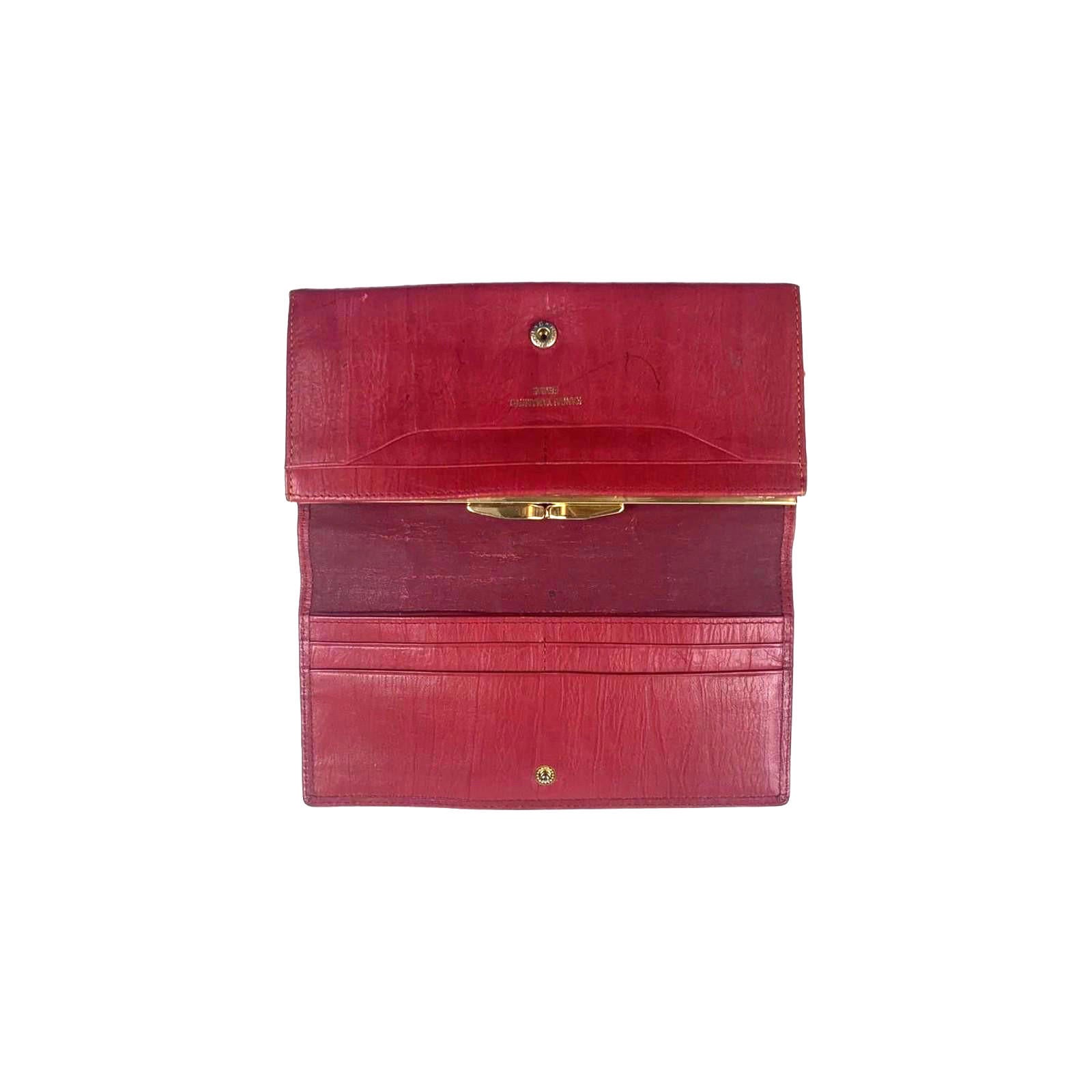 Kansai Yamamoto Femme Classic Vintage Leather Wallet Pink