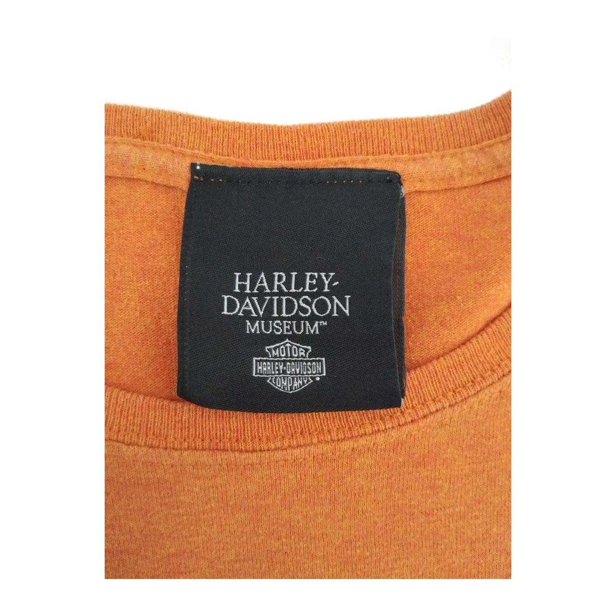 Vintage Harley Davidson Women's Museum Short Sleeve T Shirt Orange L