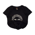Vintage Harley Davidson Women's Skull Logo Mother Road T Shirt Black M