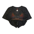 Harley Davidson Live to Ride Flame Graphic Short Sleeve V Neck T Shirt Grey XL
