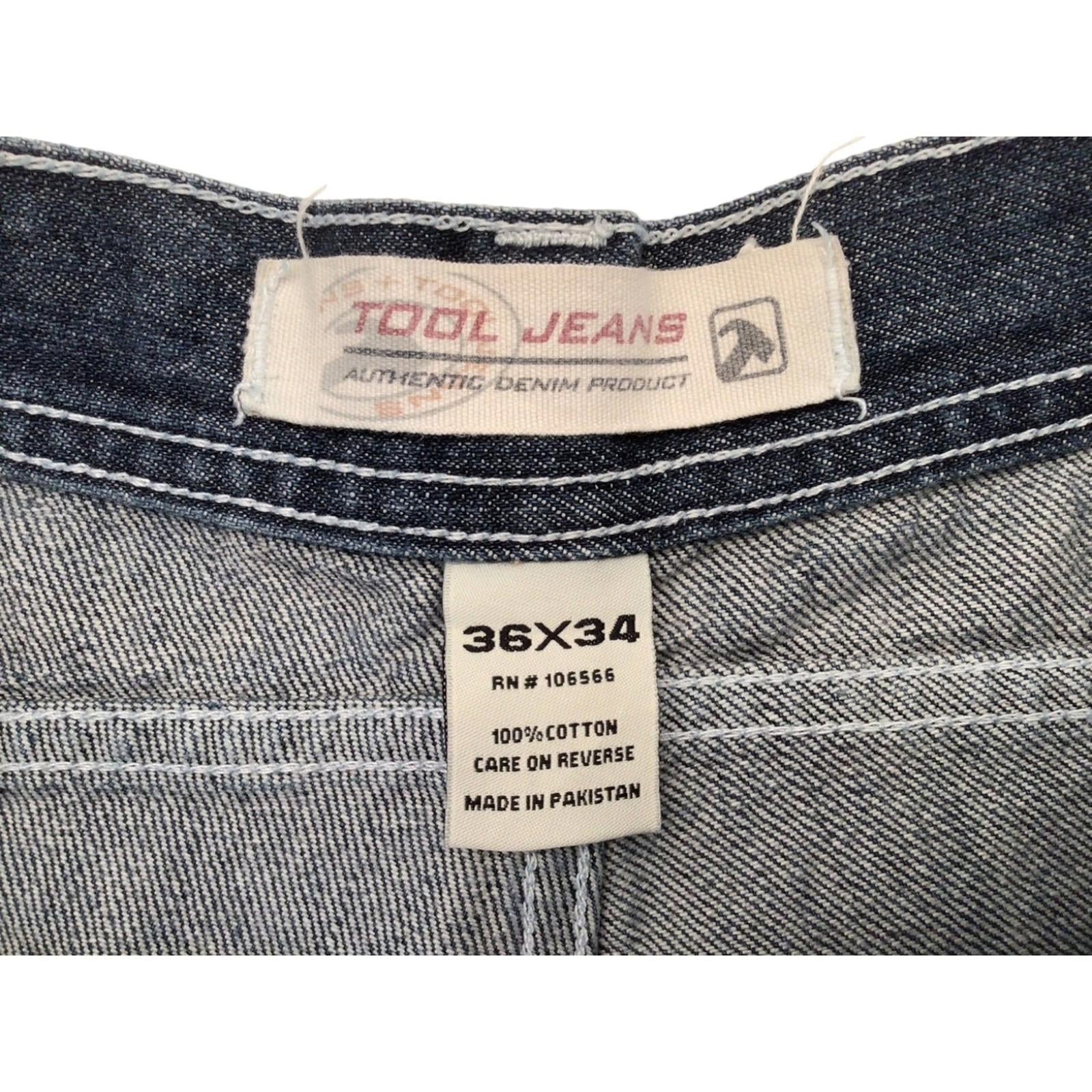 Tool Jeans Y2K Faded Wide Leg Denim Jean W36 L34