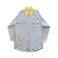 Vintage Japanese Collared Work Button Up Shirt Grey M
