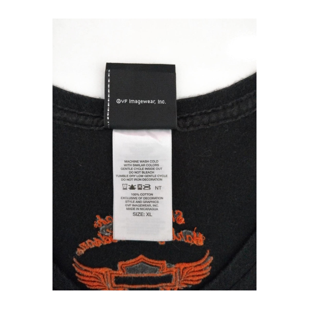 Harley Davidson Women's Embroidered Logo Patch Short Sleeve T Shirt Black XL