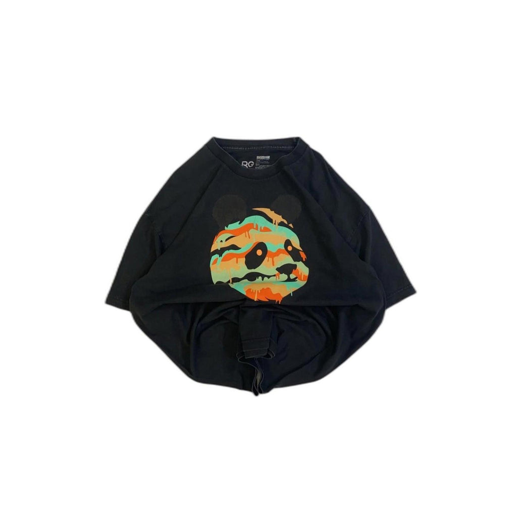 LRG 2000s Baggy Panda Graphic Short Sleeve T Shirt Black XXL