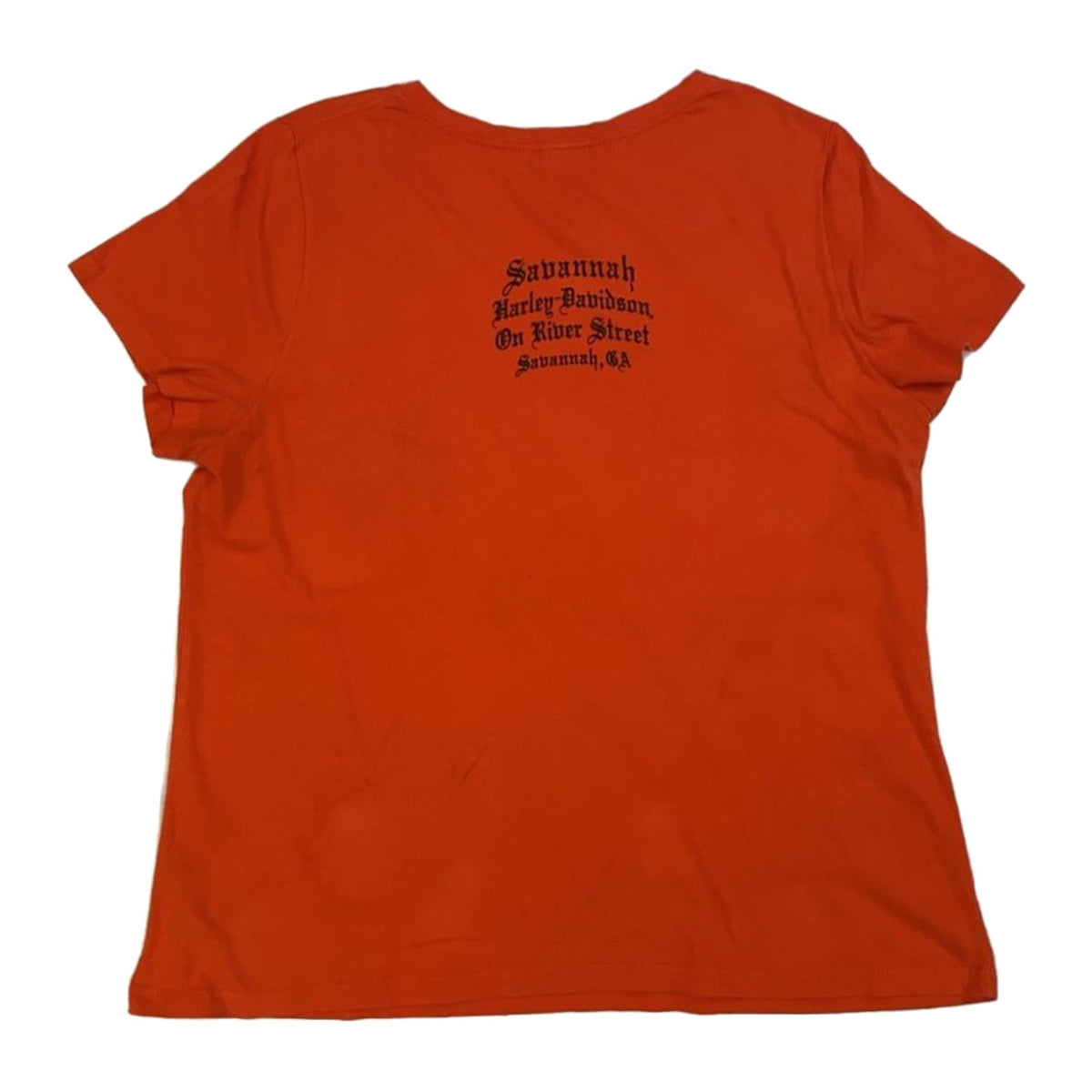 Vintage Harley Davidson Women's Legendary Short Sleeve V Neck T Shirt Orange XL