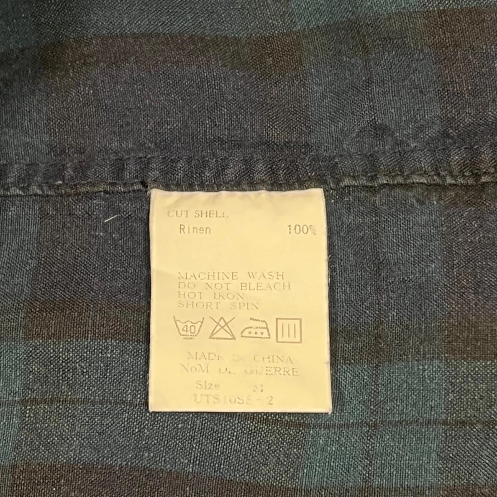 Nom De Guerre Quarter Sleeve Button Up Plaid Shirt Green M