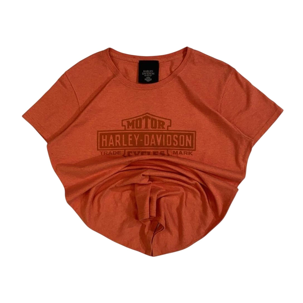 Vintage Harley Davidson Women's Museum Short Sleeve T Shirt Orange L