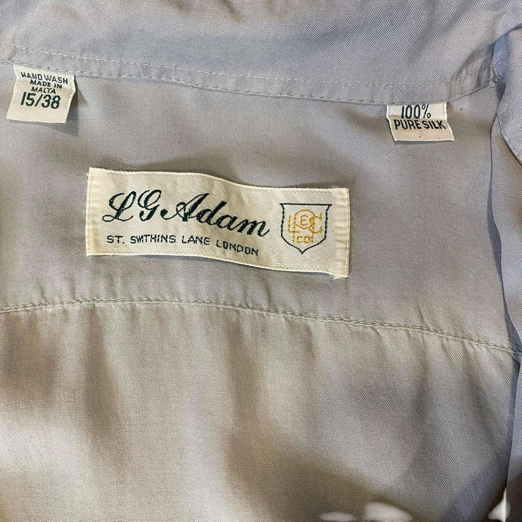 Vintage 80s LG Adams Pure Silk Button Up Grey M