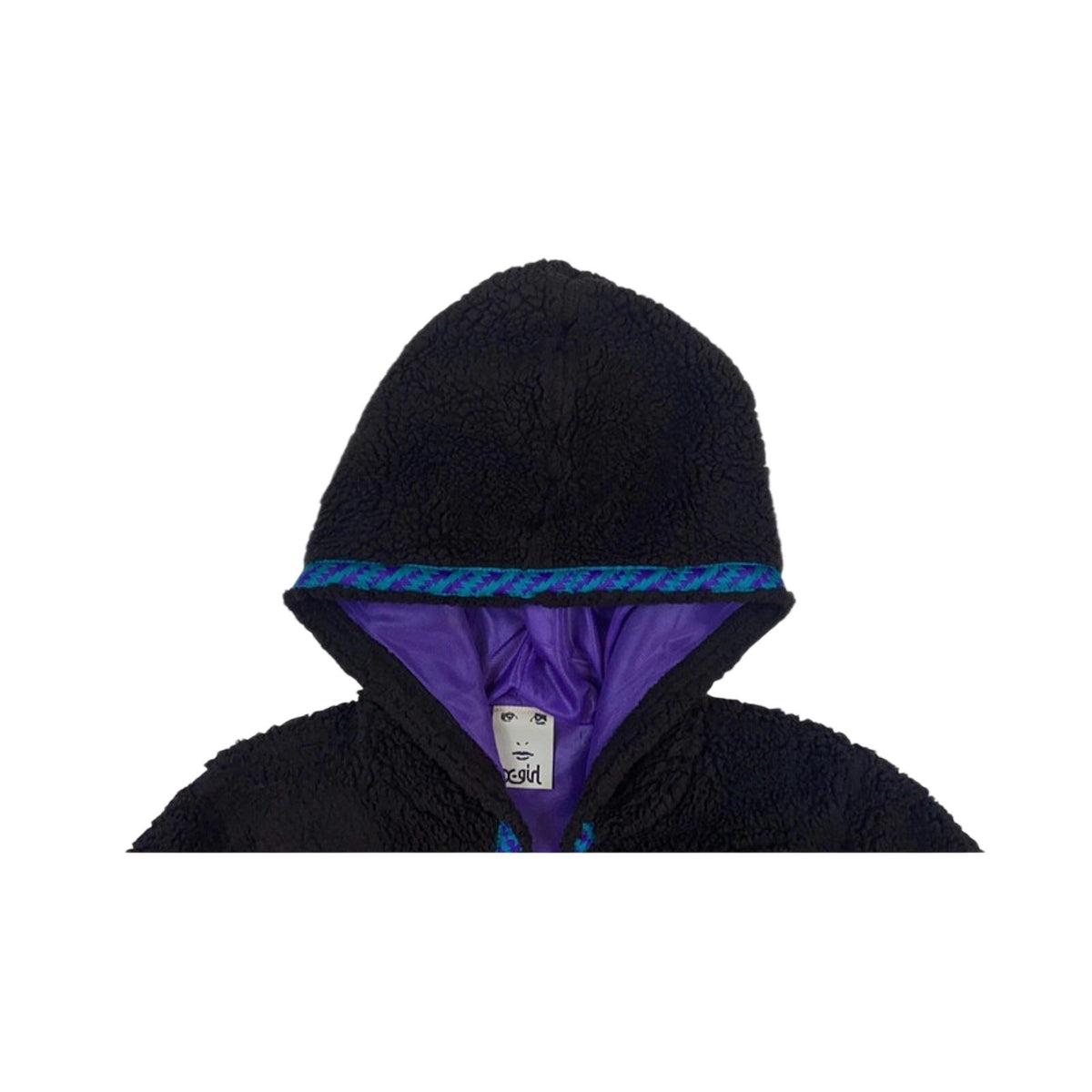 X Girl Equipment Japan Women's Y2K Vintage Full Zip Fleece Hoodie Black M