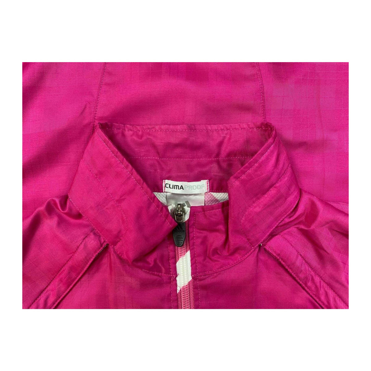 Vintage Adidas Women's ClimaProof Soft Shell Athletic Running Windbreaker Pink M