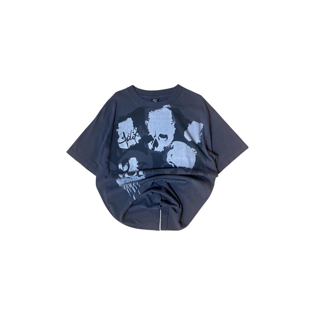 Split Skateboards Y2K Skull Short Sleeve T Shirt Grey M