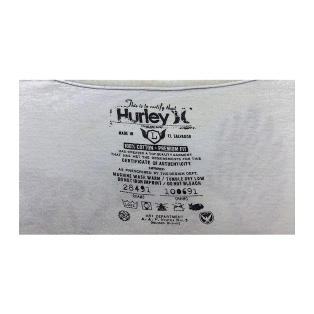 Hurley 2000s Tattoo Graphic Casual Short Sleeve T Shirt Light Blue L