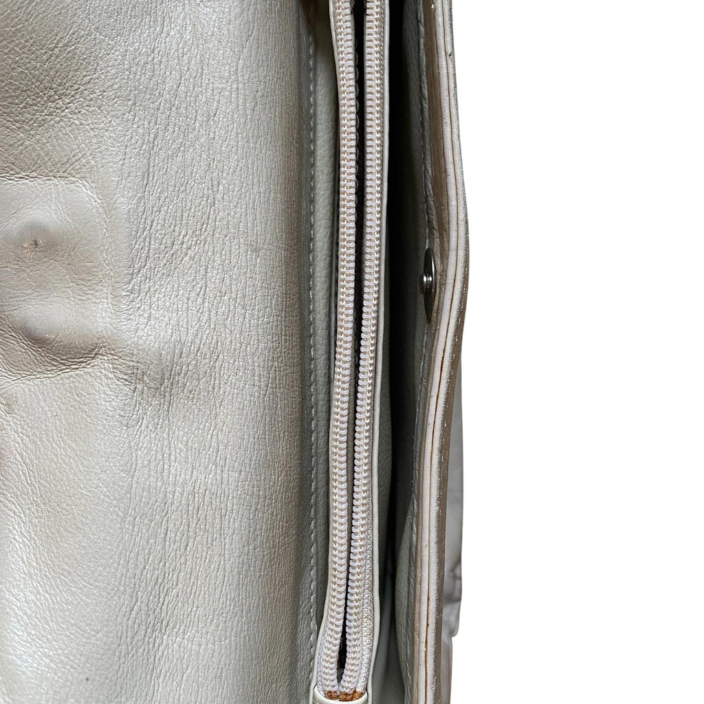 Japanese 90s Vintage Leather Shoulder Bag Beige