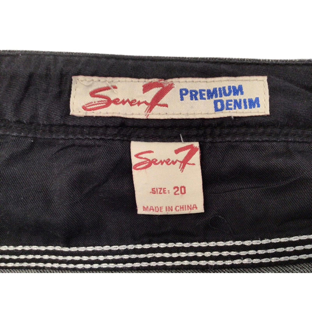 SEVEN7 Women's Y2K Contrast Stitch Bootcut Denim Jeans Black US16