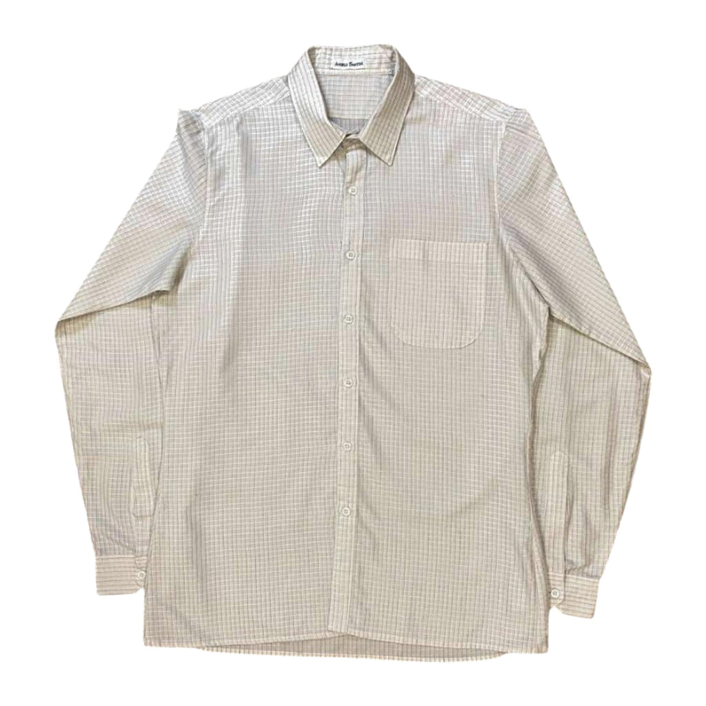 Angelo Santini Vintage Window Plaid Button Up Cream L