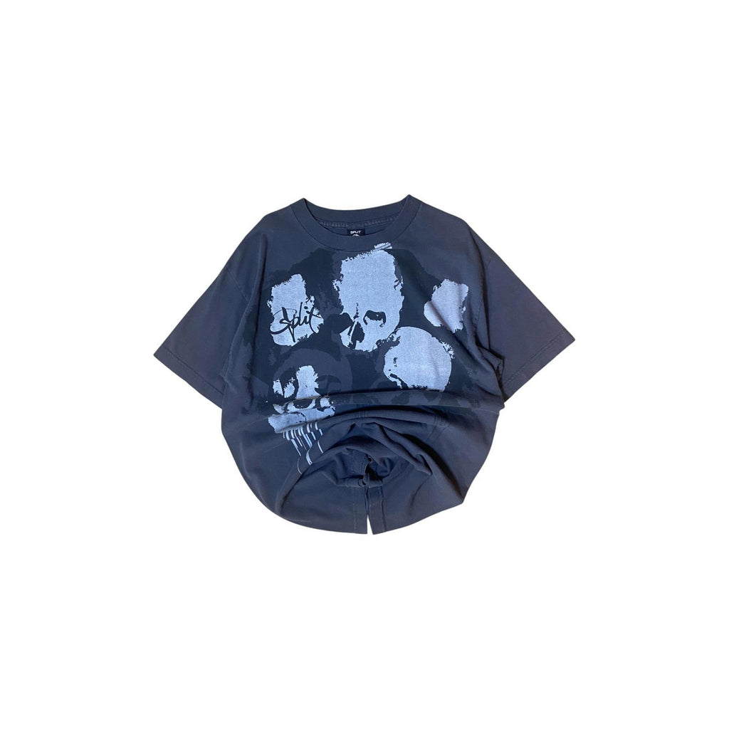 Split Skateboards Y2K Skull Short Sleeve T Shirt Grey M