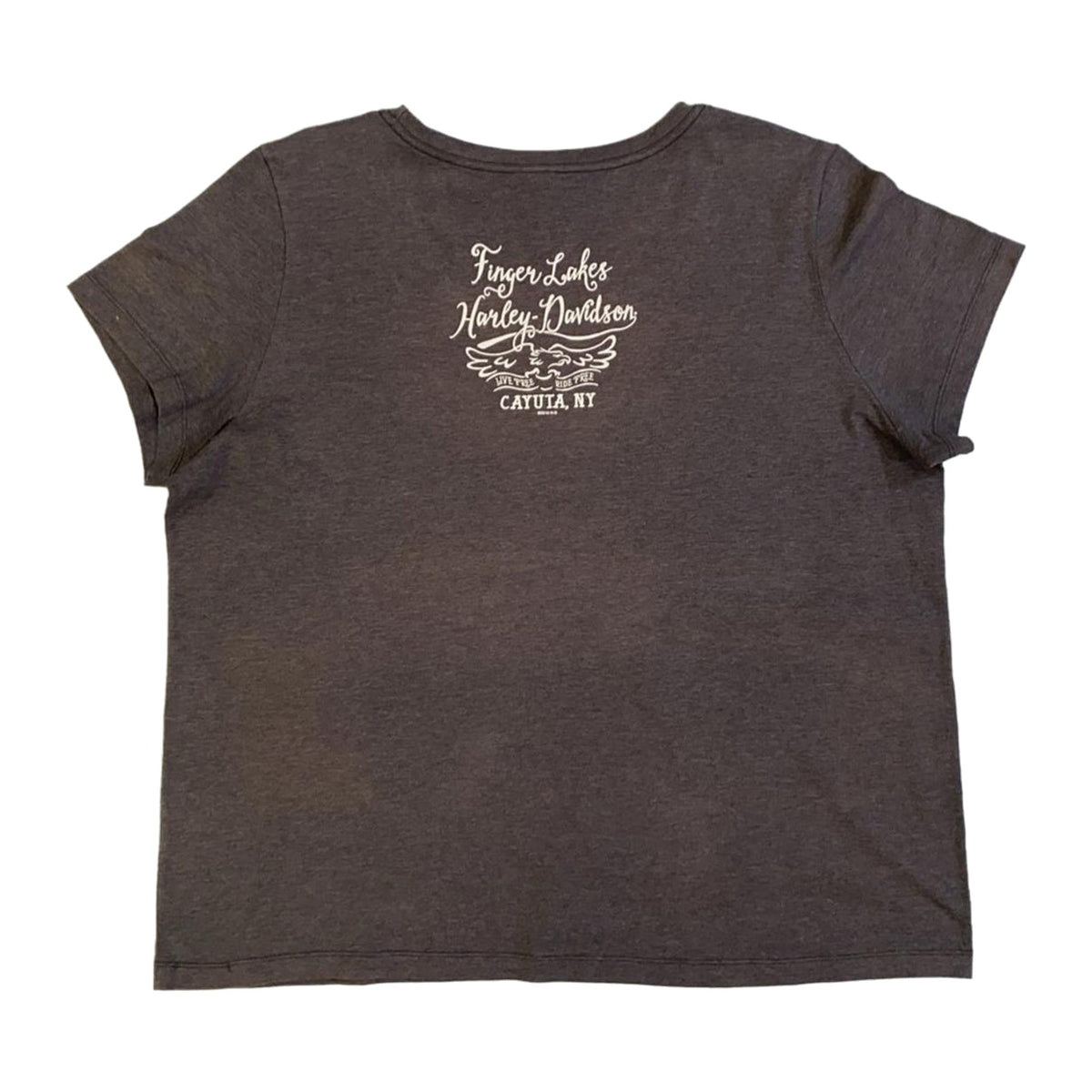Vintage Harley Davidson Women's Y2K Filigree Cross Short Sleeve T Shirt Grey 3XL