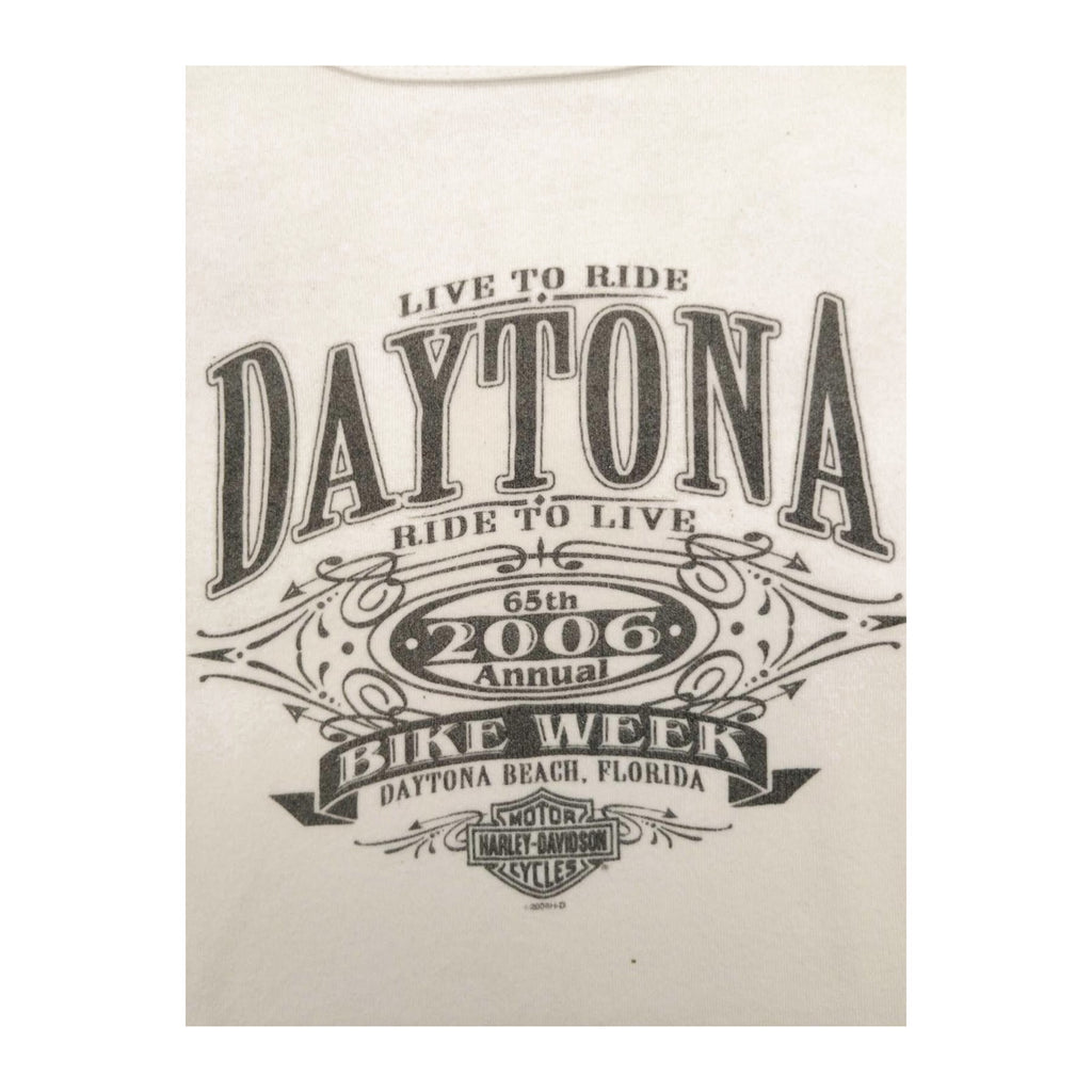 Harley Davidson Daytona 2006 Scoop Neck T Shirt White L