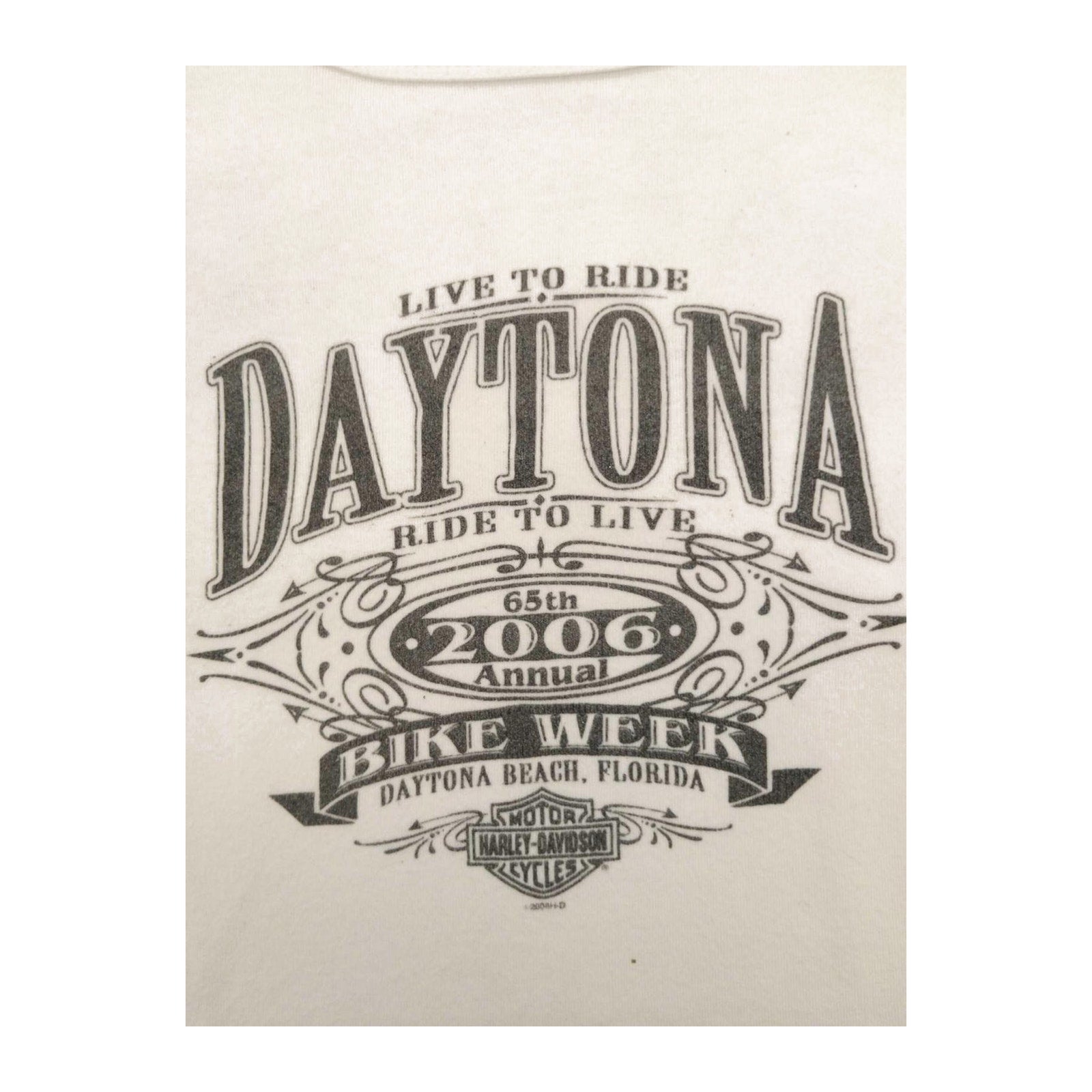 Harley Davidson Daytona 2006 Scoop Neck T Shirt White L