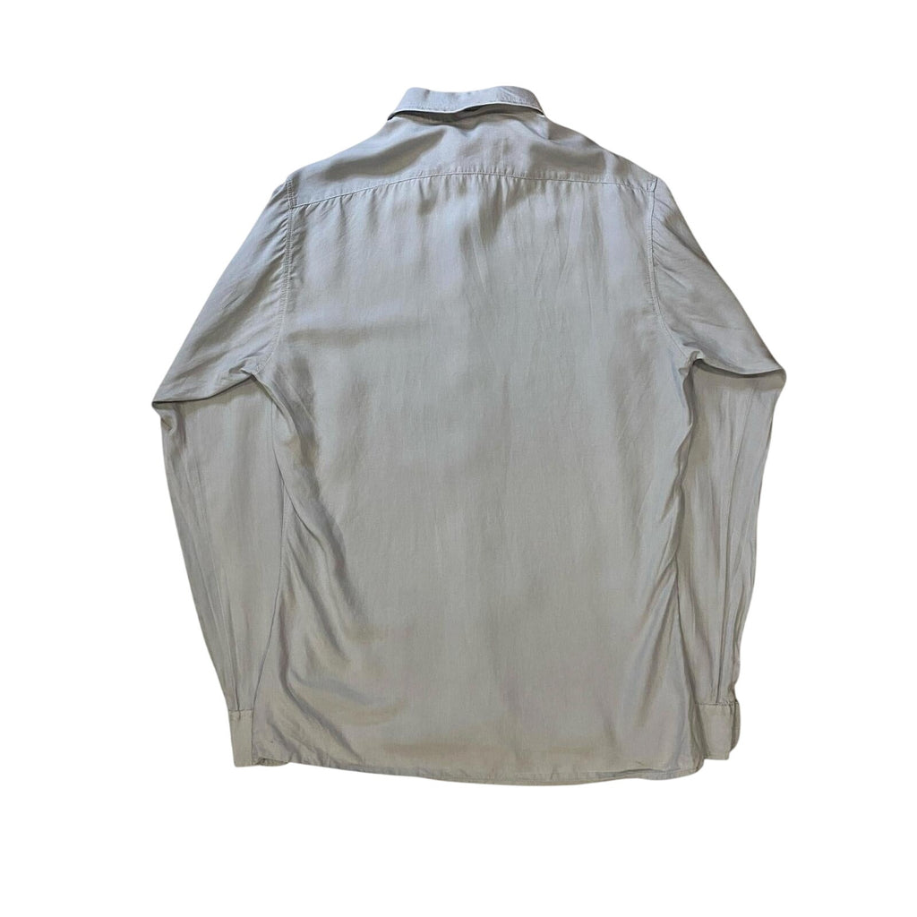 Vintage 80s LG Adams Pure Silk Button Up Grey M