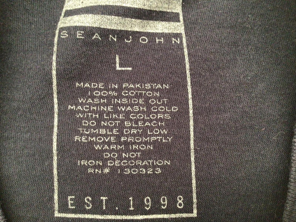 Sean John Men's Hip Hop Y2K Graphic Print T-Shirt Black L
