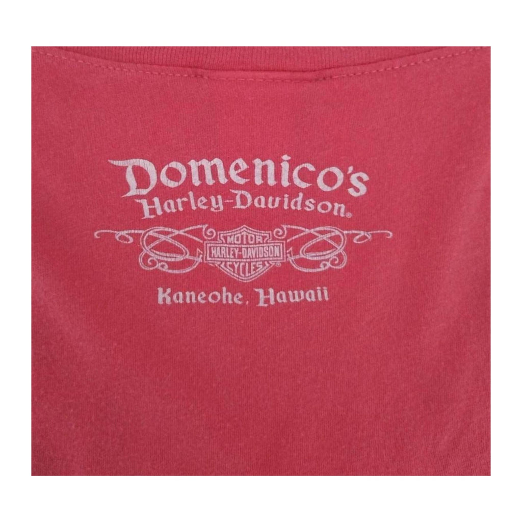 Vintage Harley Davidson Women's Fleur de Lis Graphic Domenicos Pink XL Made USA