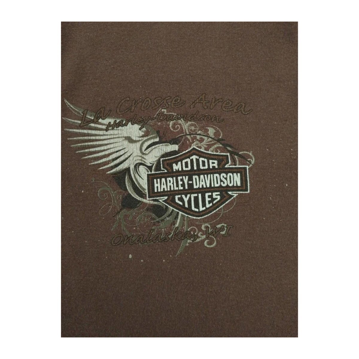 Harley Davidson Women's Eagle Logo V Neck Short Sleeve T Shirt  2XL MADE USA
