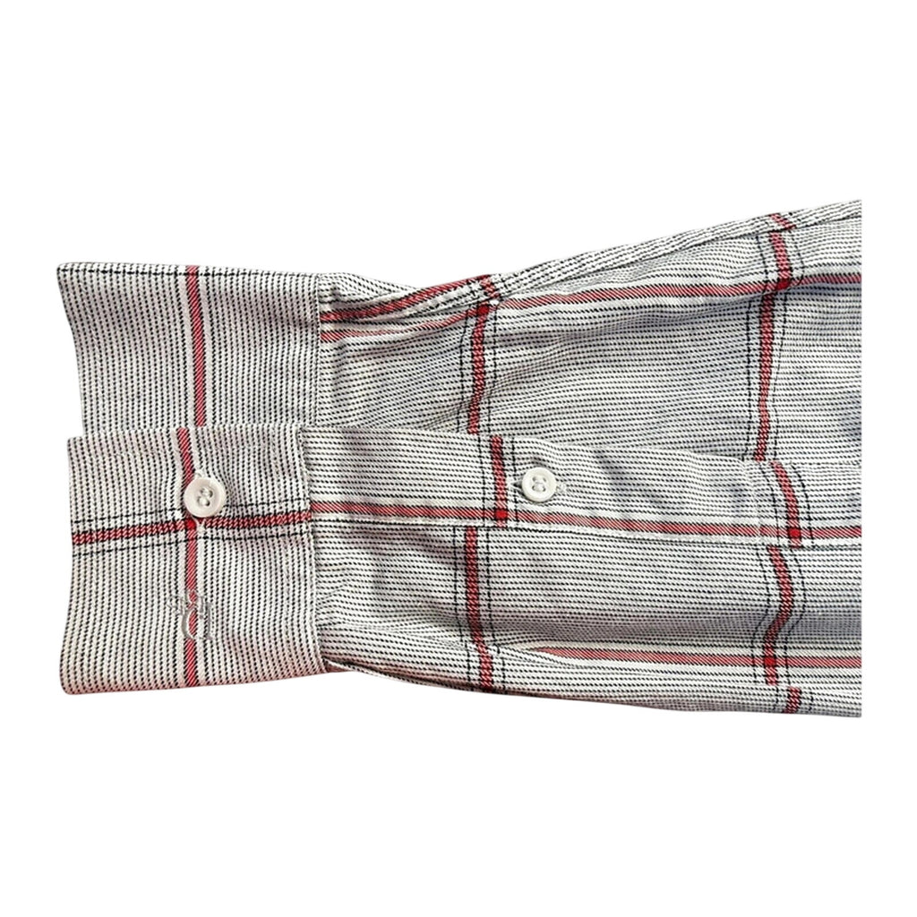 Christian Dior Monsieur Men’s Shirt 1980’s Vintage Pale Grey Red M