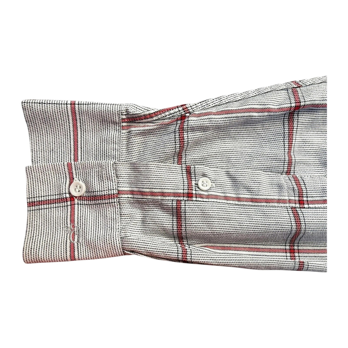 Christian Dior Monsieur Men’s Shirt 1980’s Vintage Pale Grey Red M