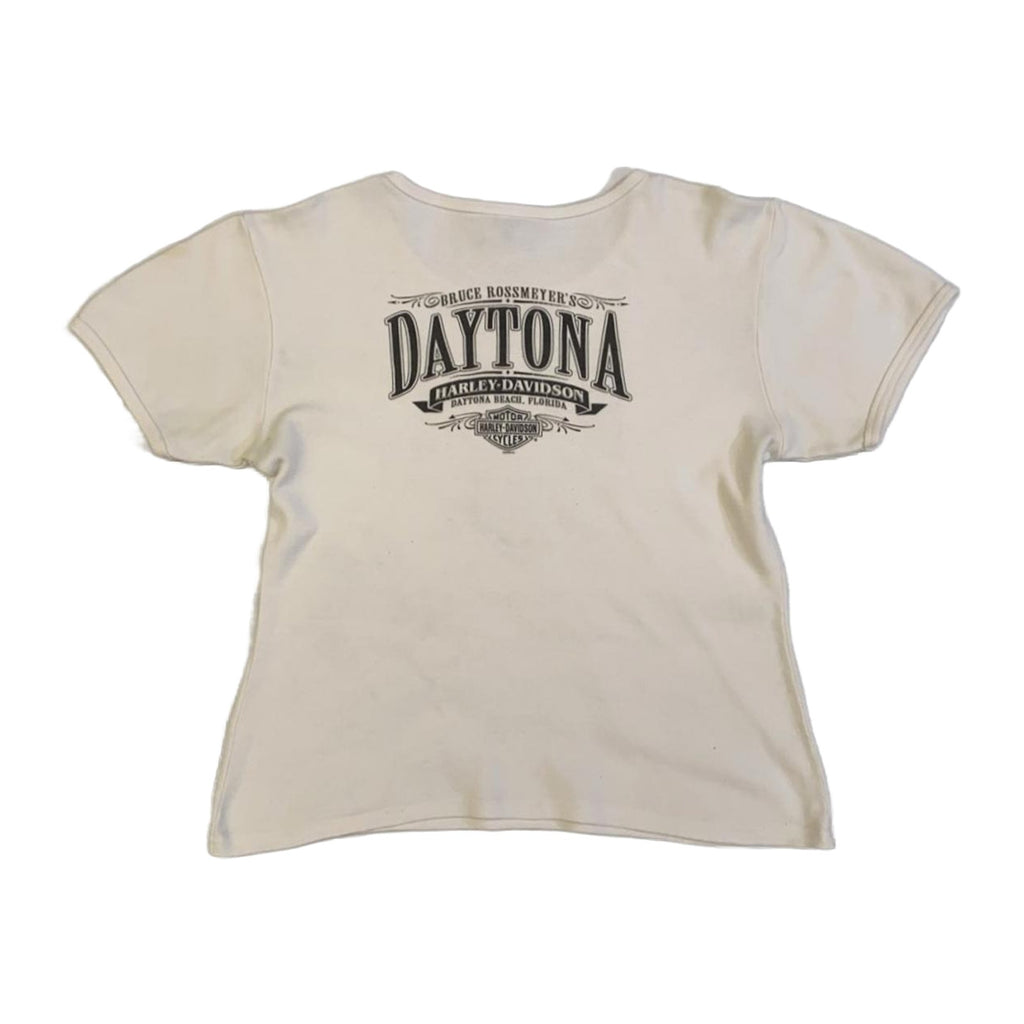 Harley Davidson Daytona 2006 Scoop Neck T Shirt White L