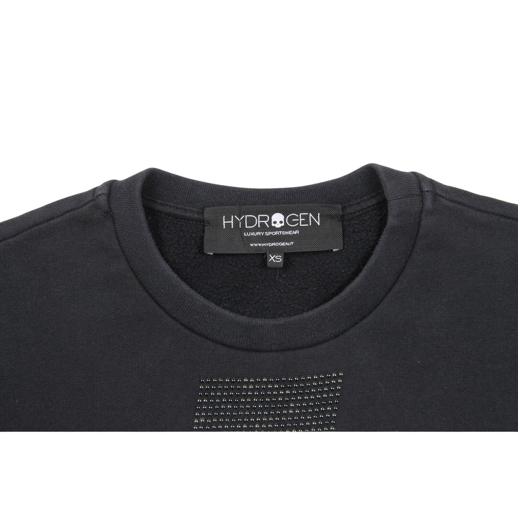 Hydrogen Rhinestone Crewneck Sweatshirt Black XS