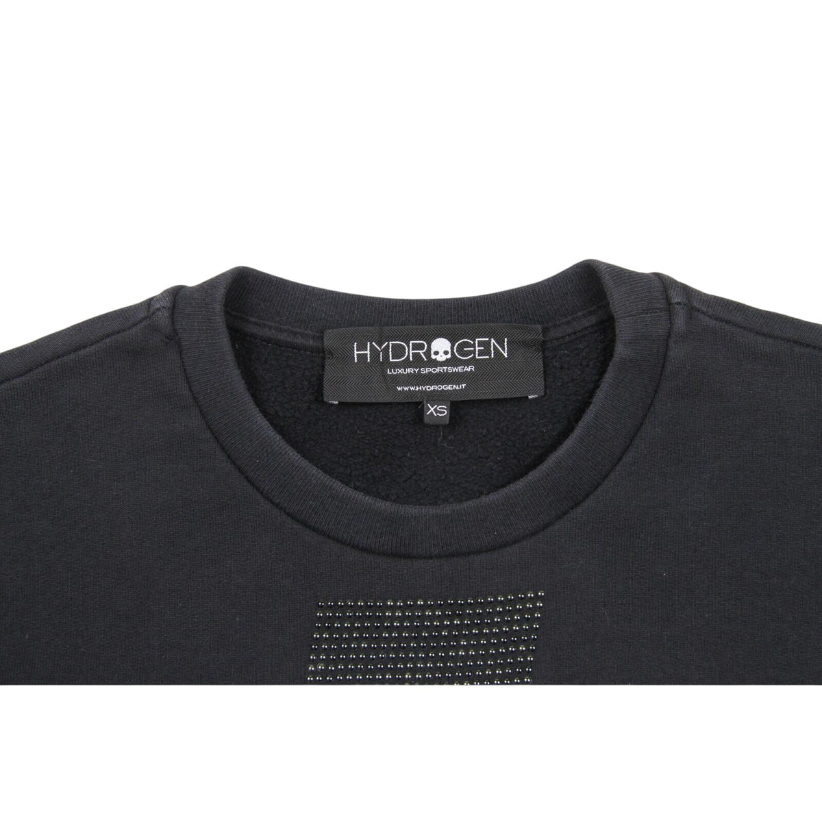 Hydrogen Rhinestone Crewneck Sweatshirt Black XS