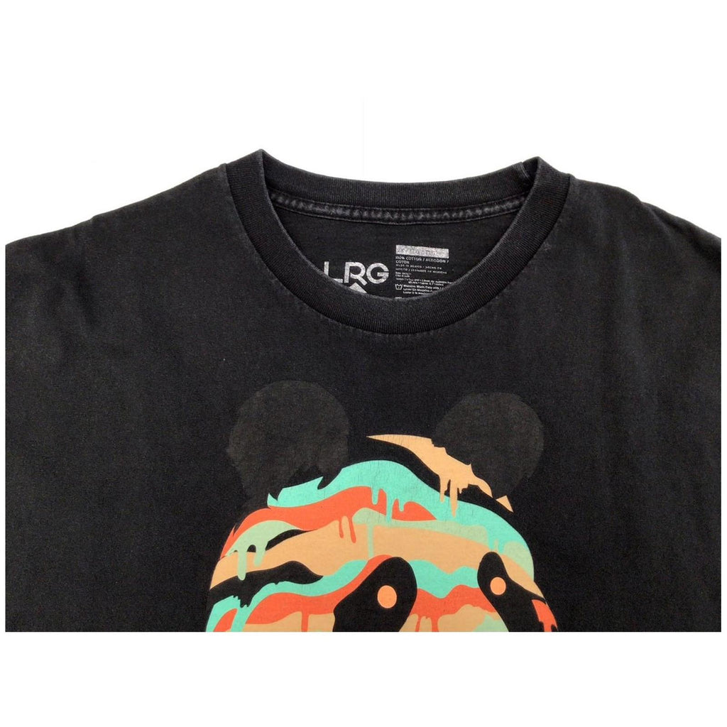 LRG 2000s Baggy Panda Graphic Short Sleeve T Shirt Black XXL