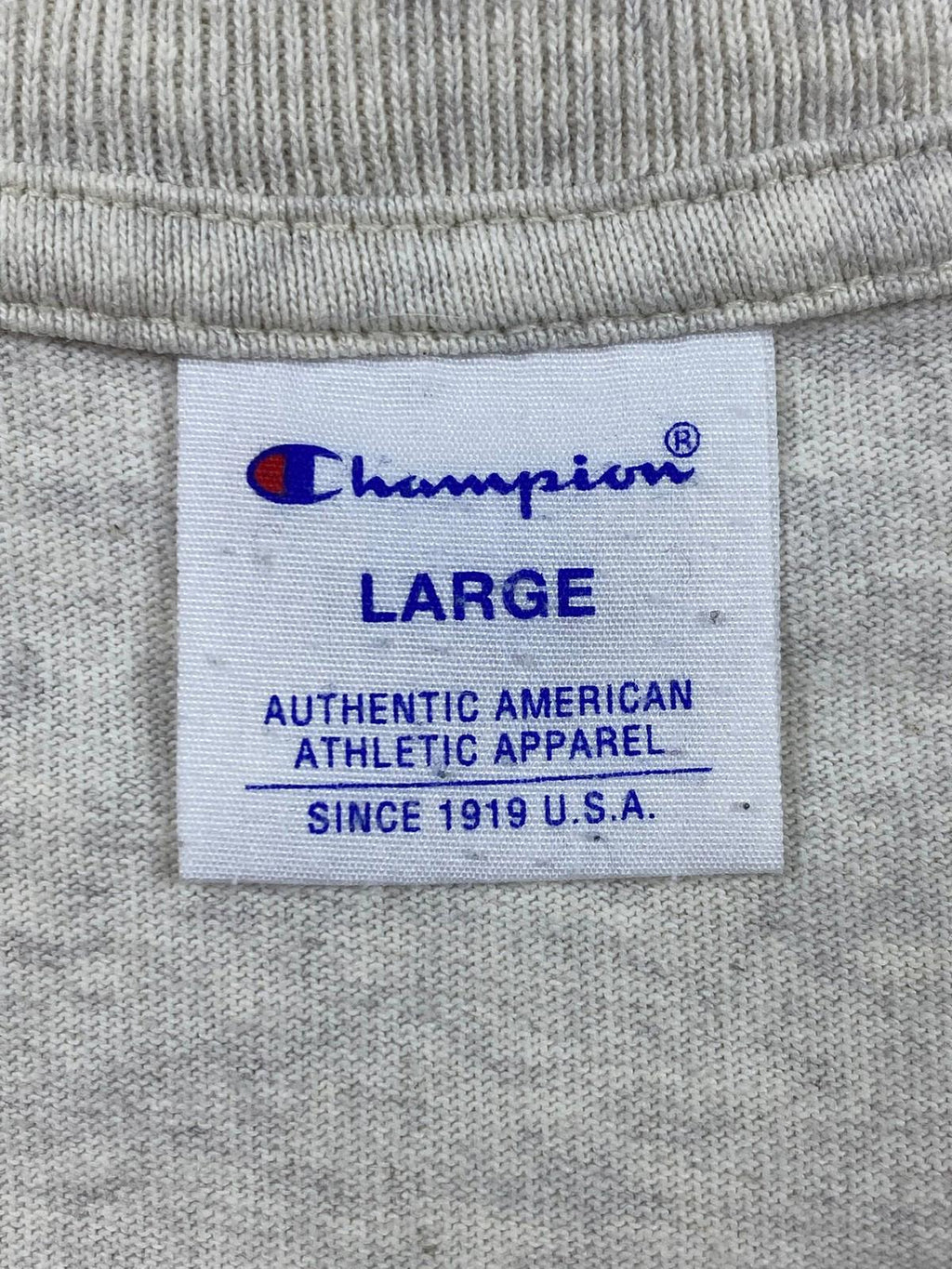 Vintage Champion 90s Front Pocket Grey Short Sleeve T Shirt Grey L