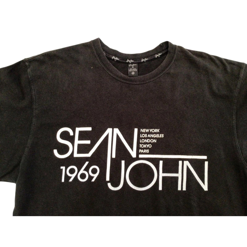 Sean John Men's Hip Hop Y2K T-Shirt Black XL