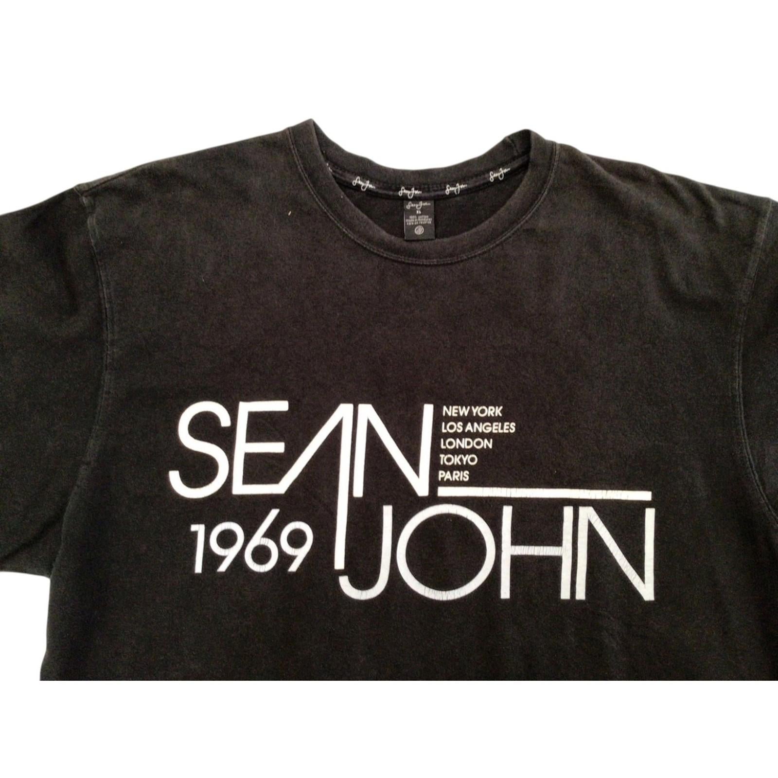 Sean John Men's Hip Hop Y2K T-Shirt Black XL