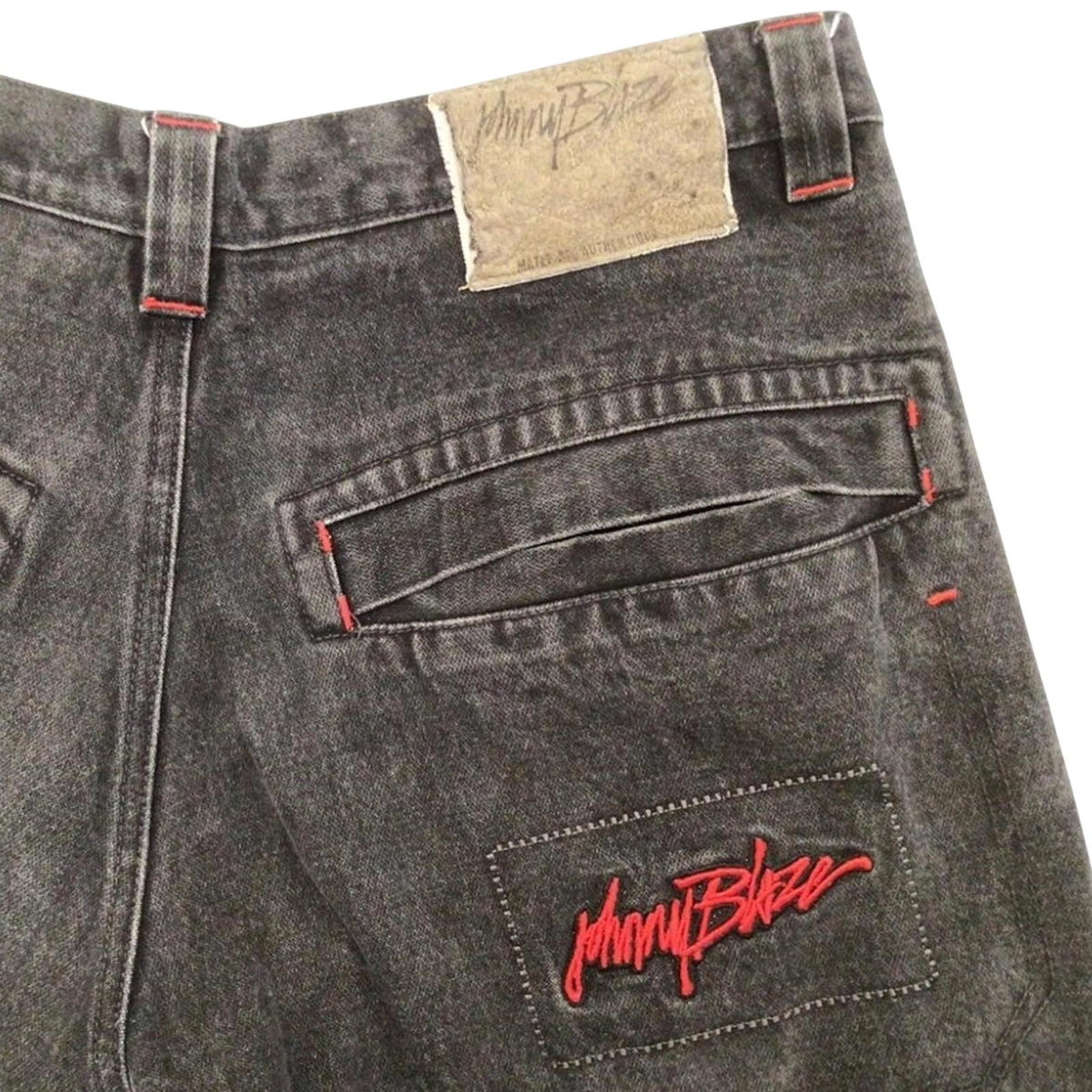 Johnny Blaze Y2K Hip Hop Relaxed Fit Denim Jeans Black W29 L24