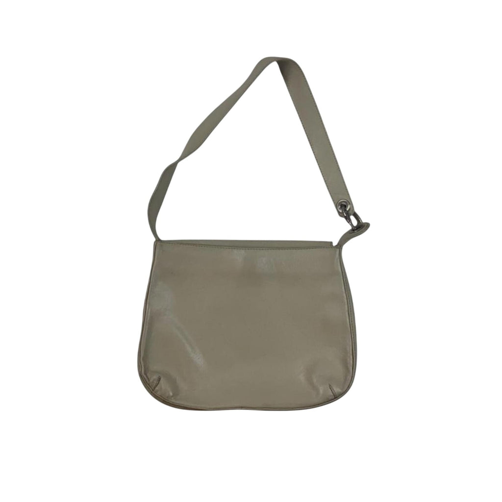 Japanese 90s Vintage Leather Shoulder Bag Beige