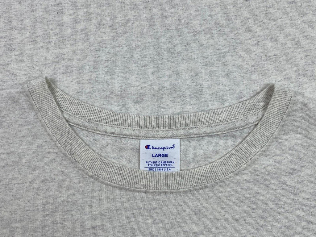 Vintage Champion 90s Front Pocket Grey Short Sleeve T Shirt Grey L