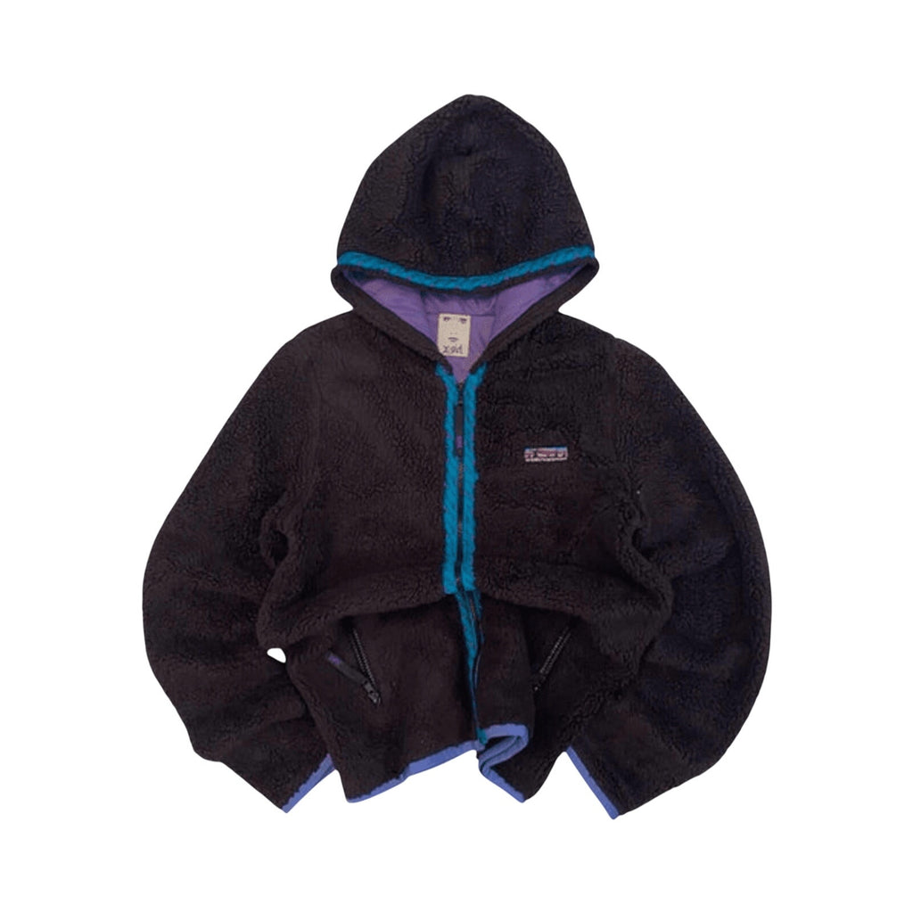 X Girl Equipment Japan Women's Y2K Vintage Full Zip Fleece Hoodie Black M