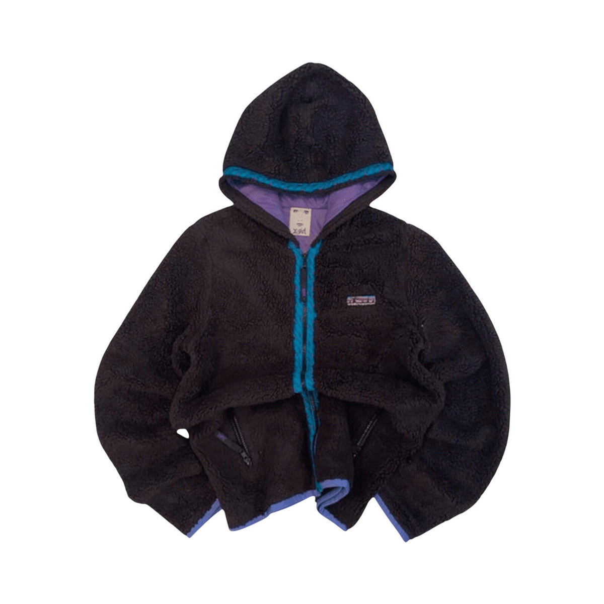 X Girl Equipment Japan Women's Y2K Vintage Full Zip Fleece Hoodie Black M