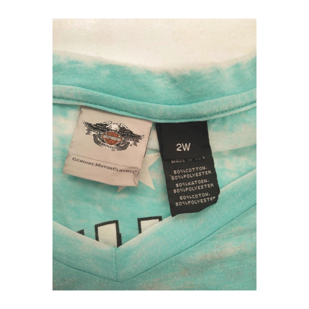 Harley Davidson Passion and Pride Women's Short Sleeve T Shirt Turquoise 2XL