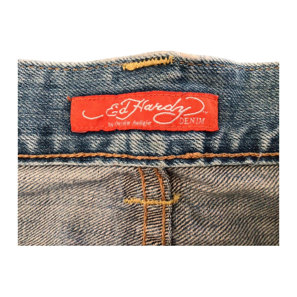 Ed Hardy Hip Hop Baggy Y2K Denim Jeans W32 L32
