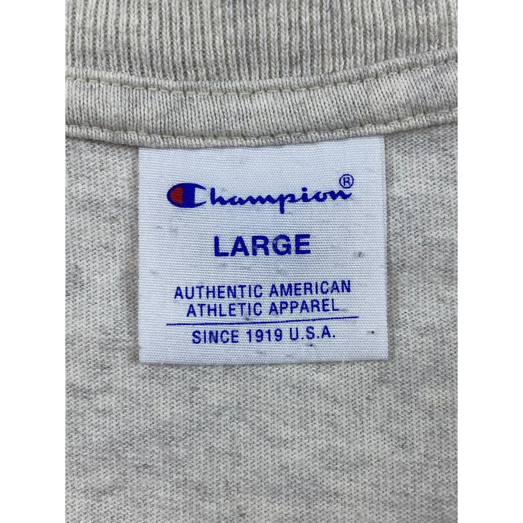 Vintage Champion 90s Front Pocket Grey Short Sleeve T Shirt Grey L