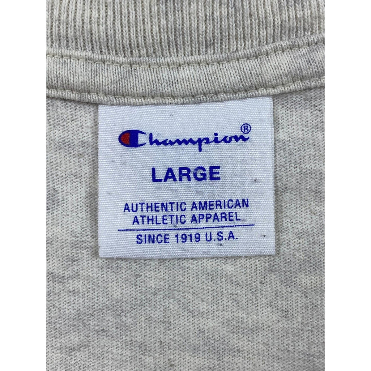 Vintage Champion 90s Front Pocket Grey Short Sleeve T Shirt Grey L