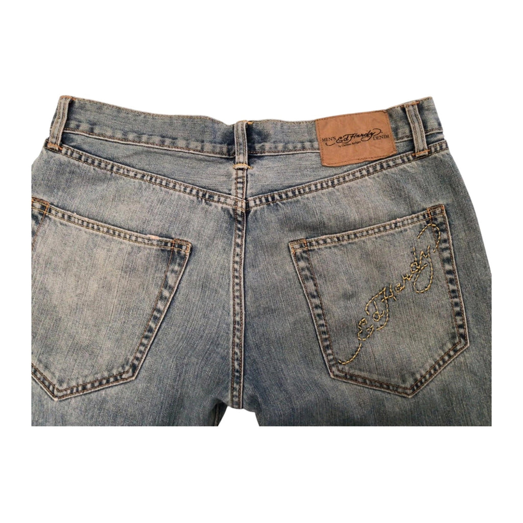 Ed Hardy Hip Hop Baggy Y2K Denim Jeans W32 L32