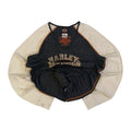 Vintage Harley Davidson Women's Embroidered Logo Long Sleeve T Shirt Grey 2XL