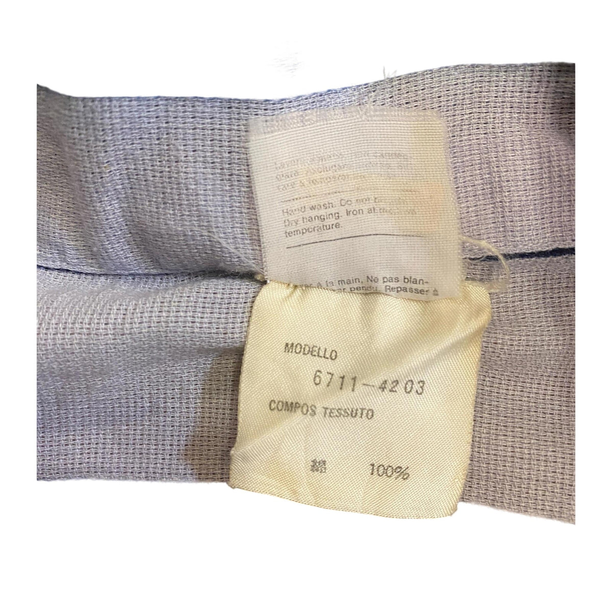 Emporio Armani Classic 90s Light Cotton Striped Button Up Beige M