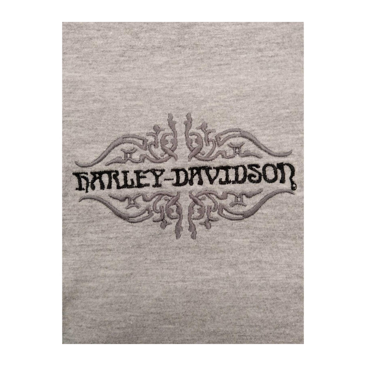Harley Davidson Embroidered Logo Short Sleeve T Shirt Grey 2XL Made USA